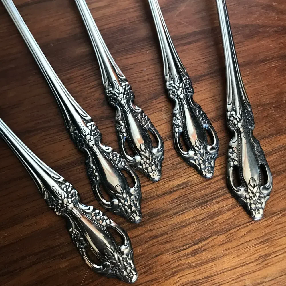 Oneida Distinction Deluxe Raphael Stainless 6” Cocktail /Olive Forks Set of 5